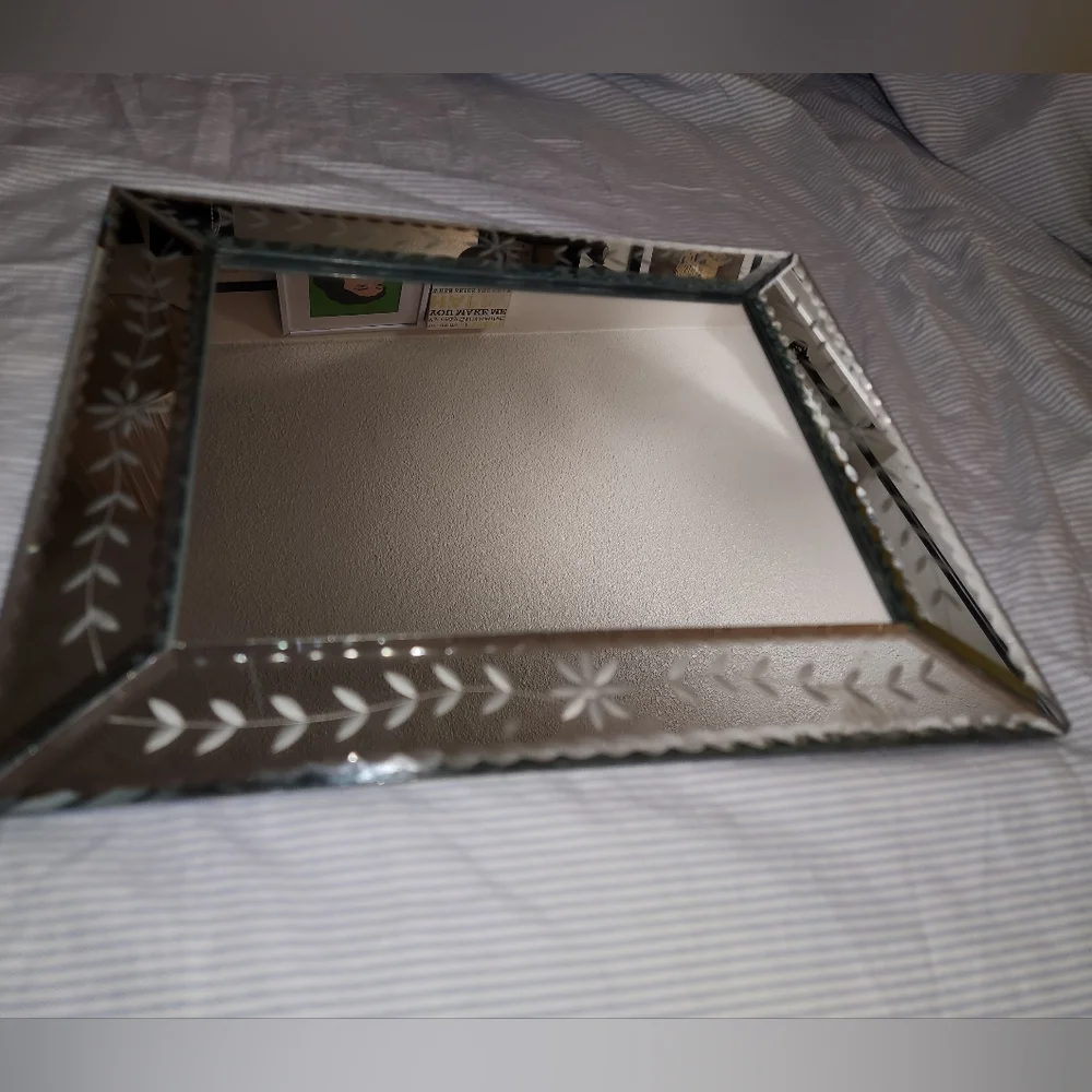 Carr Rectangular Etched Wall Mountable Mirror